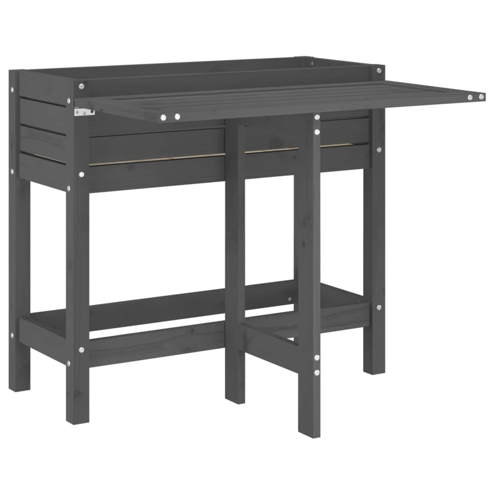 Pflanzkasten mit Klapptisch Grau Kiefer