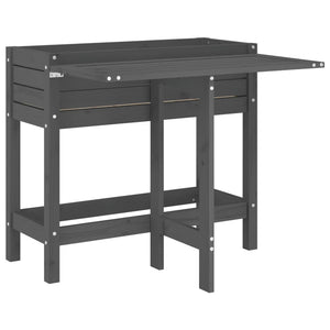 Pflanzkasten mit Klapptisch Grau Kiefer