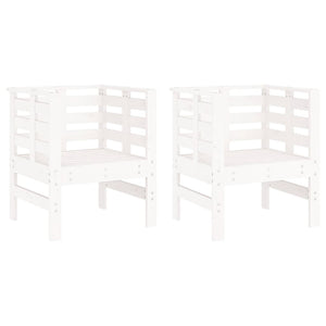 Gartenstühle 2er Set Kiefer Massivholz Weiß