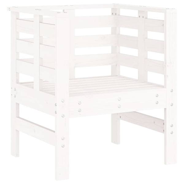 Gartenstühle 2er Set Kiefer Massivholz Weiß
