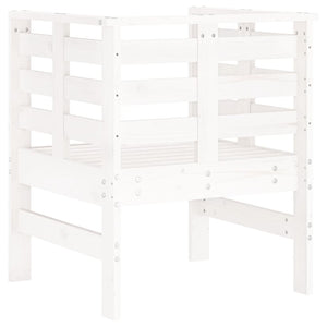 Gartenstühle 2er Set Kiefer Massivholz Weiß
