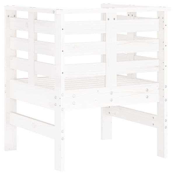 Gartenstühle 2er Set Kiefer Massivholz Weiß