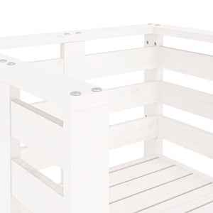 Gartenstühle 2er Set Kiefer Massivholz Weiß