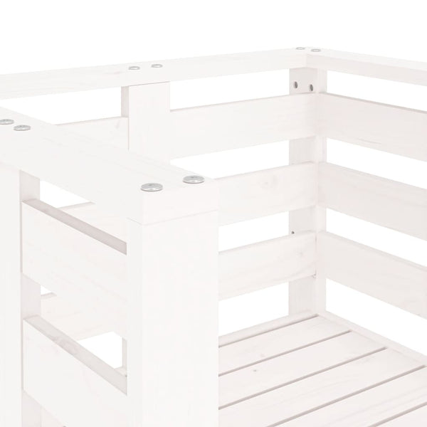 Gartenstühle 2er Set Kiefer Massivholz Weiß