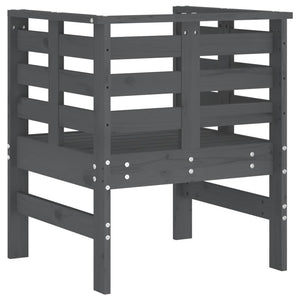 Gartenstühle 2er Set Grau Kiefer Massivholz