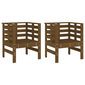 vidaXL Chaises de jardin 2 pcs Marron miel 61,5x53x71 cm Bois de pin massif