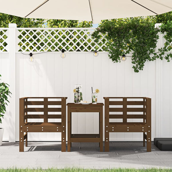 vidaXL Chaises de jardin 2 pcs Marron miel 61,5x53x71 cm Bois de pin massif