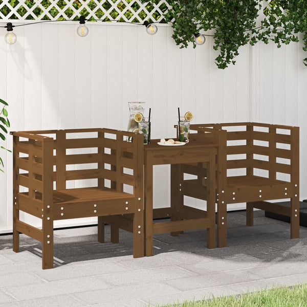vidaXL Chaises de jardin 2 pcs Marron miel 61,5x53x71 cm Bois de pin massif