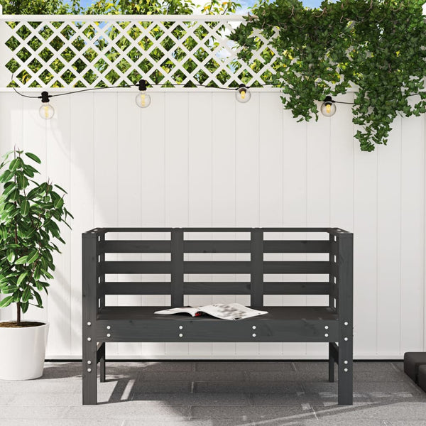 Graue Gartenbank Kiefer Massivholz 111,5 cm