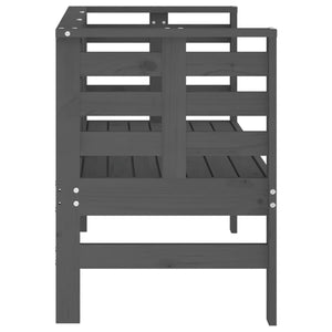 Graue Gartenbank Kiefer Massivholz 111,5 cm