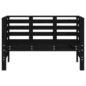 Schwarze Gartenbank Kiefer Massivholz 111,5 cm