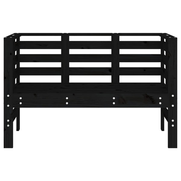 Schwarze Gartenbank Kiefer Massivholz 111,5 cm