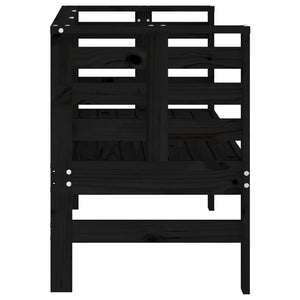 Schwarze Gartenbank Kiefer Massivholz 111,5 cm
