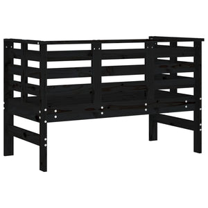 Schwarze Gartenbank Kiefer Massivholz 111,5 cm