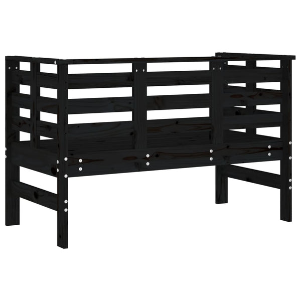 Schwarze Gartenbank Kiefer Massivholz 111,5 cm