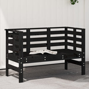 Schwarze Gartenbank Kiefer Massivholz 111,5 cm
