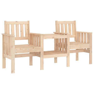 Gartenbank mit Tisch Kiefer Massivholz 2-Sitzer