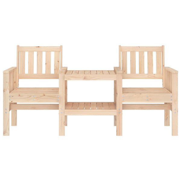 Gartenbank mit Tisch Kiefer Massivholz 2-Sitzer