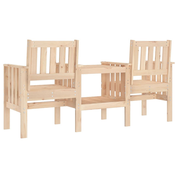 Gartenbank mit Tisch Kiefer Massivholz 2-Sitzer
