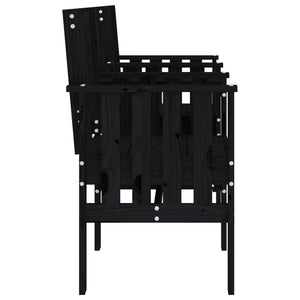 Gartenbank mit Tisch 2-Sitzer Kiefer Schwarz