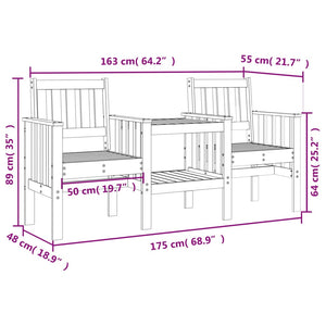 Gartenbank mit Tisch Douglasie 2-Sitzer