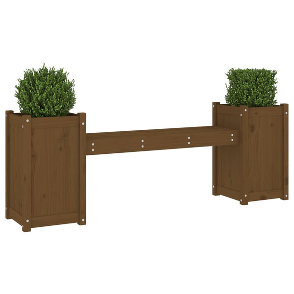 Gartenbank mit Pflanzkübeln Honigbraun