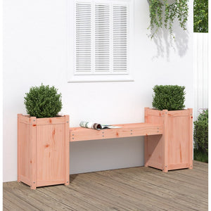 Gartenbank mit Pflanzkübeln aus Douglasie