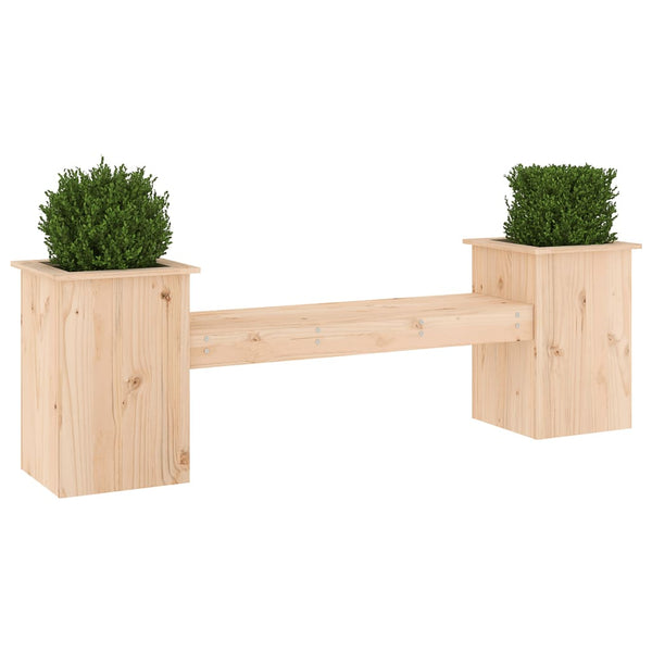 Gartenbank mit Pflanzkästen aus Kiefernholz