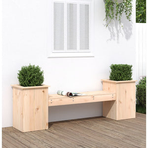 Gartenbank mit Pflanzkästen aus Kiefernholz