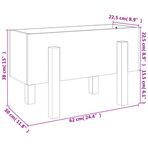 vidaXL Jardinière 62x30x38 cm Bois de pin massif