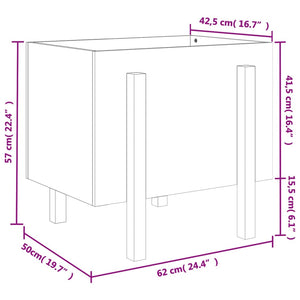 Weißer Pflanzkübel 62x50x57cm Kiefer Massivholz
