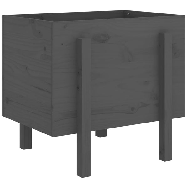 Grauer Pflanzkübel aus Kiefernholz 62x50x57 cm