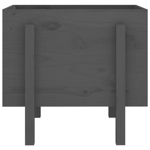 Grauer Pflanzkübel aus Kiefernholz 62x50x57 cm