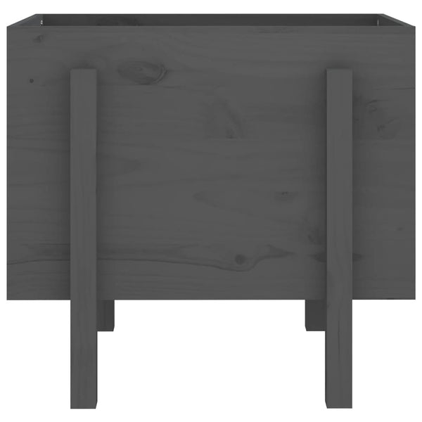 Grauer Pflanzkübel aus Kiefernholz 62x50x57 cm