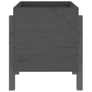 Grauer Pflanzkübel aus Kiefernholz 62x50x57 cm