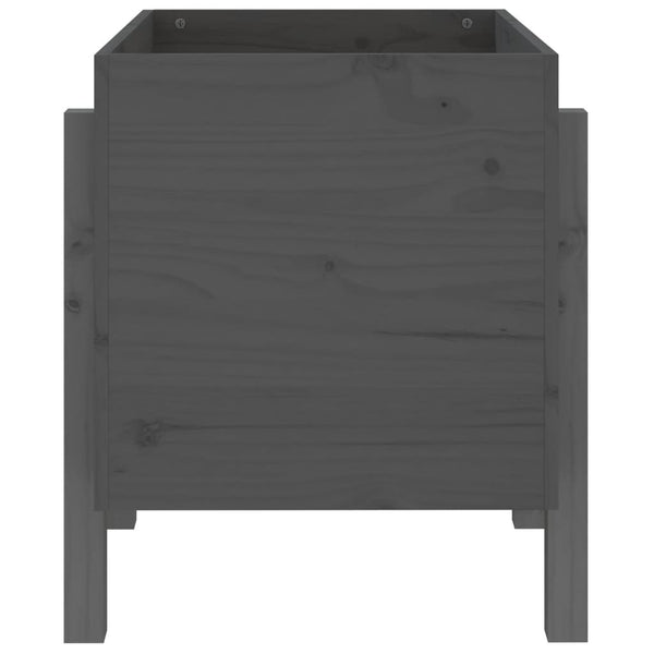 Grauer Pflanzkübel aus Kiefernholz 62x50x57 cm