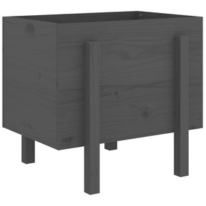 Grauer Pflanzkübel aus Kiefernholz 62x50x57 cm