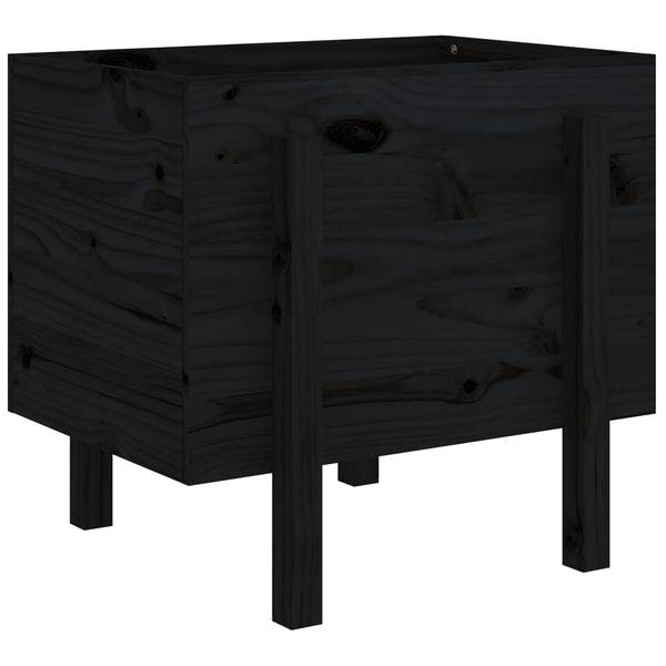 vidaXL Jardinière noire 62x50x57 cm Pin massif
