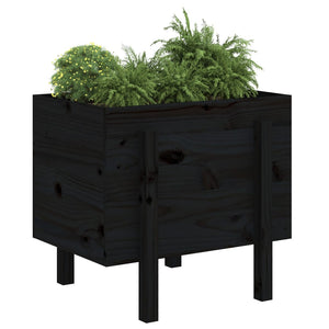 vidaXL Jardinière noire 62x50x57 cm Pin massif