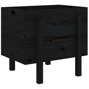 vidaXL Jardinière noire 62x50x57 cm Pin massif