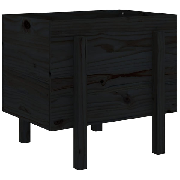 vidaXL Jardinière noire 62x50x57 cm Pin massif