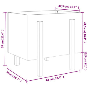 vidaXL Jardinière noire 62x50x57 cm Pin massif