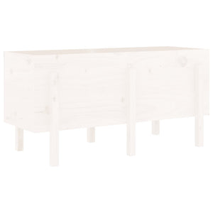 Hochbeet Weiß Kiefer Massivholz 121x50x57cm
