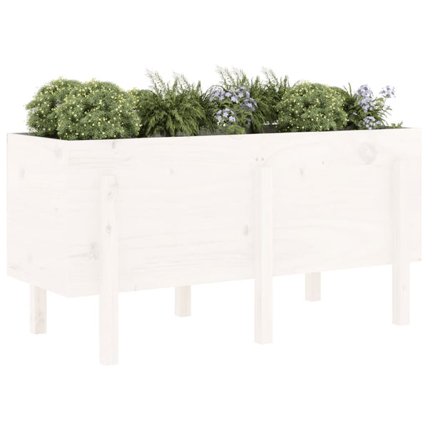 Hochbeet Weiß Kiefer Massivholz 121x50x57cm
