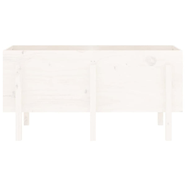 Hochbeet Weiß Kiefer Massivholz 121x50x57cm