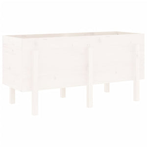 Hochbeet Weiß Kiefer Massivholz 121x50x57cm