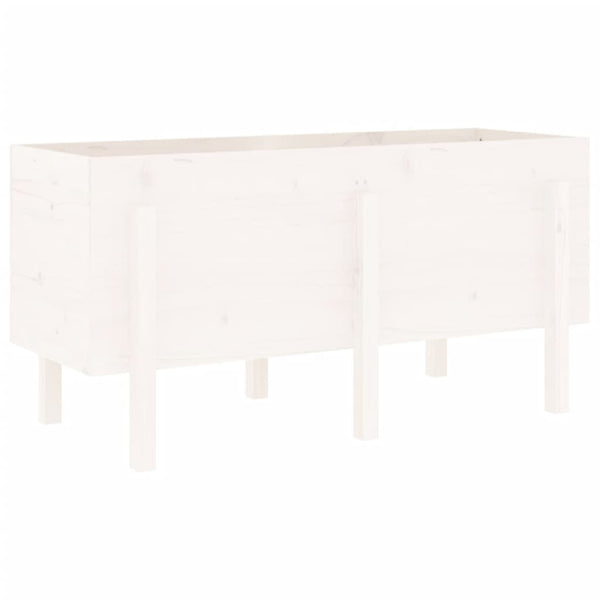 Hochbeet Weiß Kiefer Massivholz 121x50x57cm