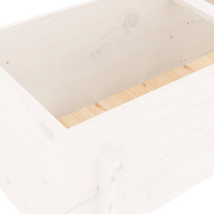 Hochbeet Weiß Kiefer Massivholz 121x50x57cm