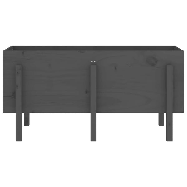 Hochbeet Grau 121x50 cm Kiefer Massivholz