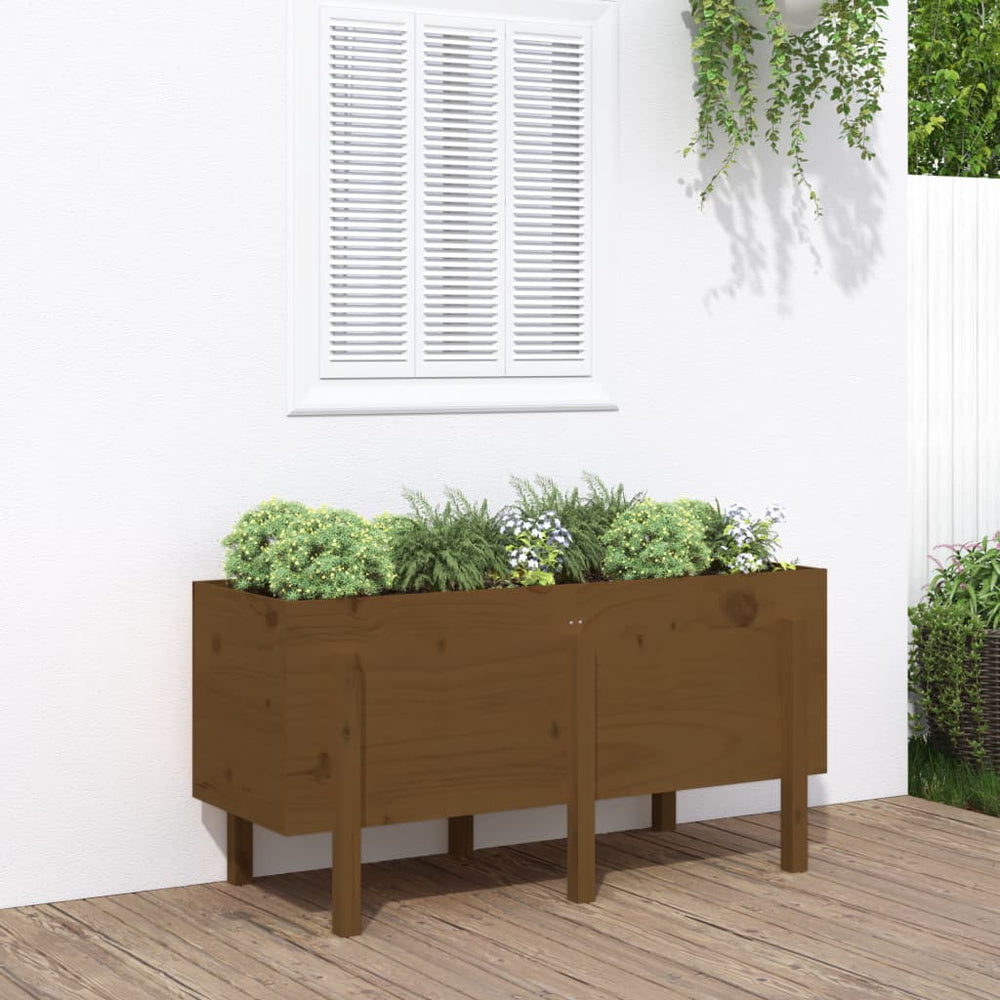 Hochbeet 121x50 cm Kiefernholz Honigbraun